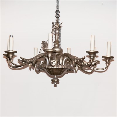 Lot 482 - Silvered Wood Six-Light Chandelier Height 23...