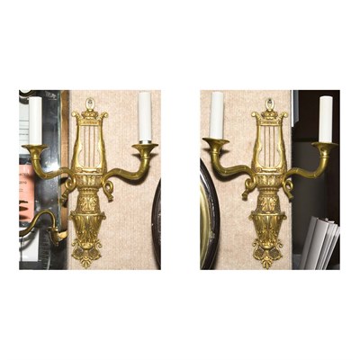 Lot 466 - Pair of Neoclassical Style Gilt-Metal Two...