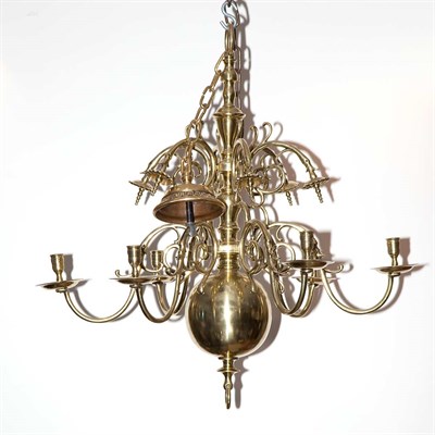 Lot 481 - Dutch Baroque Style Brass Four-Light...