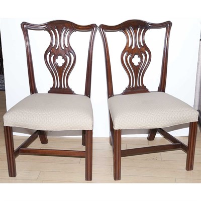 Lot 500 - Pair of Georgian Style Mahogany Side Chairs