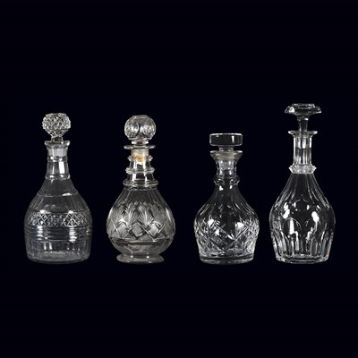 Lot 298 - Group of Four Cut Glass Decanters Each fitted...