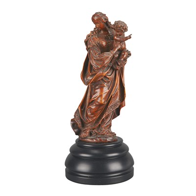 Lot 151 - Italian Fruitwood Figure of a Mother and Child...