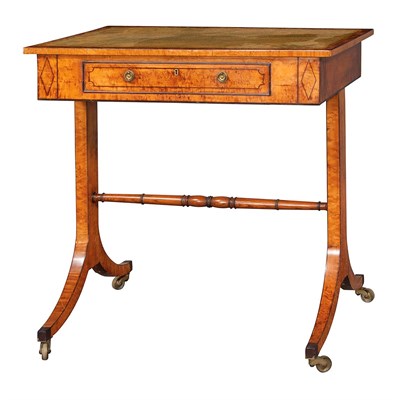 Lot 375 - George III Rosewood and Maple Writing Table...