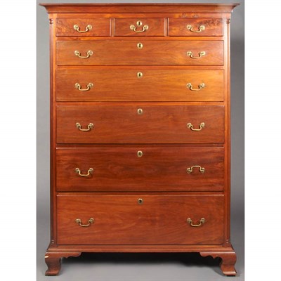Lot 180 - Chippendale Walnut Tall Chest Probably...