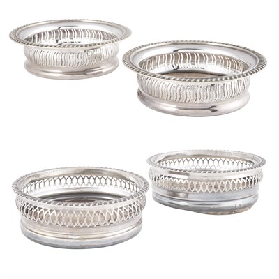 Lot 290 - Two Pairs of English Silver Plated and Wood...