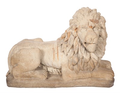 Lot 310 - Cast Stone Figure of a Recumbent Lion Height...