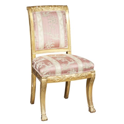 Lot 328 - Empire Giltwood Chaise Early 19th century The...