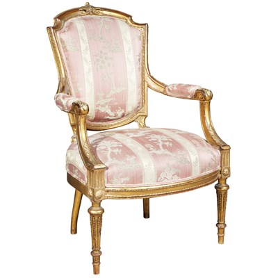 Lot 320 - Louis XVI Style Gilt-Metal Mounted Giltwood...