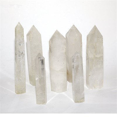 Lot 271 - Group of Seven Rock Crystal Obelisks Height of...