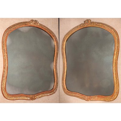 Lot 212 - Pair of French Painted and Gilt Wood Mirrors...