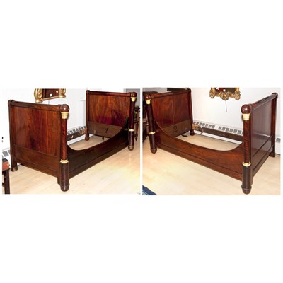 Lot 142 - Pair of Empire Bronze Mounted Mahogany Daybeds...