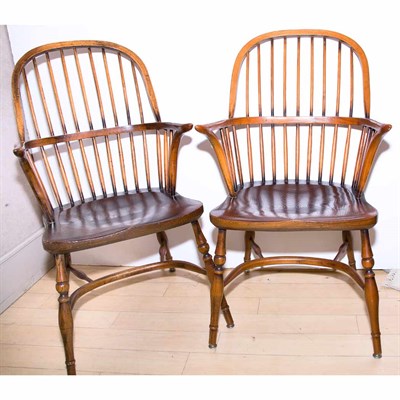 Lot 300 - Set of Eight American Windsor Armchairs