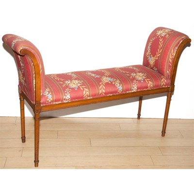 Lot 498 - George III Style Painted Satinwood Bench...