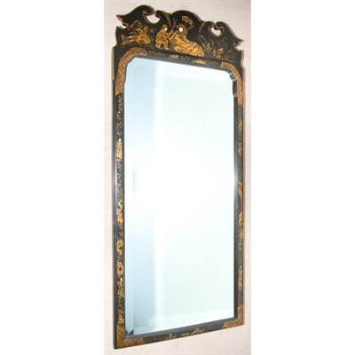 Lot 256 - Queen Ann Style Chinoiserie Decorated Mirror...