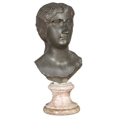 Lot 315 - Roman Basalt Portrait Head of a Woman Circa...