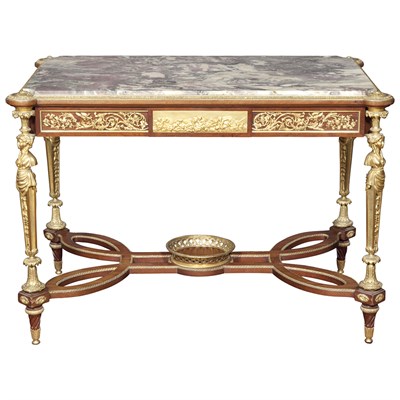 Lot 296 - French Gilt-Bronze Mounted Mahogany Table de...