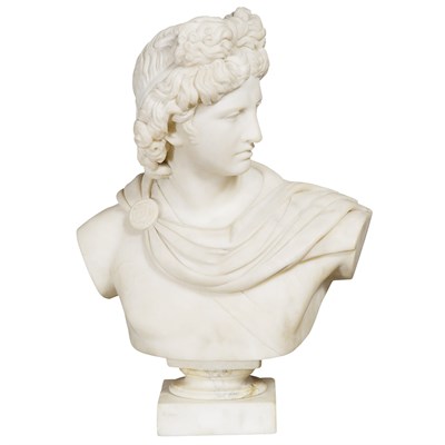 Lot 335 - Marble Bust of the Apollo Belvedere After the...