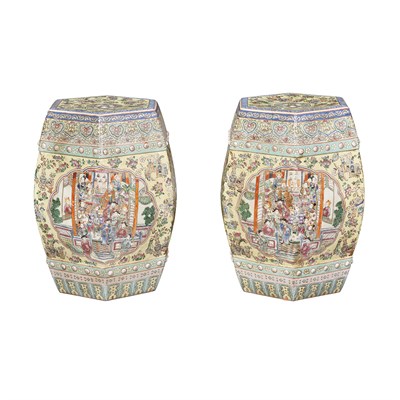 Lot 334 - Pair of Chinese Export Famille Rose Porcelain...