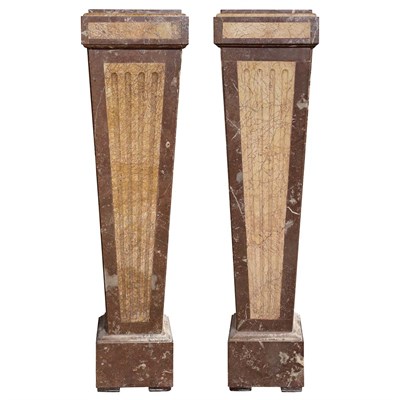 Lot 341 - Pair of Neoclassical Style Marble Pedestals...