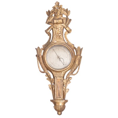 Lot 343 - Louis XVI Giltwood Barometer Late 18th century...