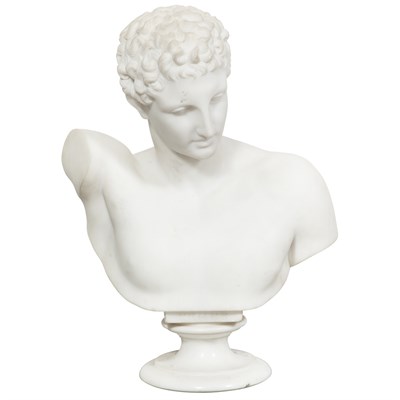 Lot 358 - Italian Marble Figure of Hermes The plinth...