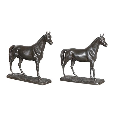 Lot 377 - Two Patinated-Bronze Figures of Standing...