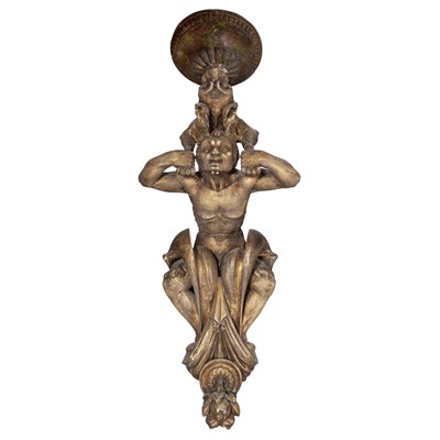 Lot 372 - Renaissance Style Giltwood Figural Bracket...