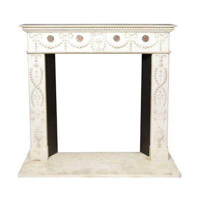 Lot 356 - George III Style White Marble Fireplace...