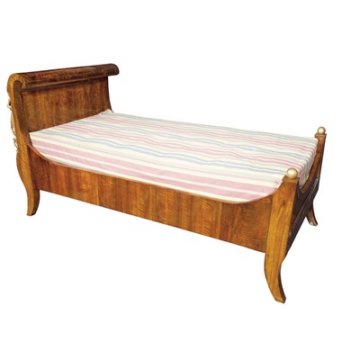 Lot 350 - Biedermeier Walnut and Parcel Gilt Bed Circa...