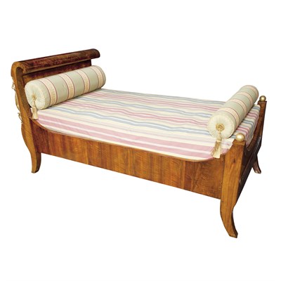 Lot 350 - Biedermeier Walnut and Parcel Gilt Bed Circa...
