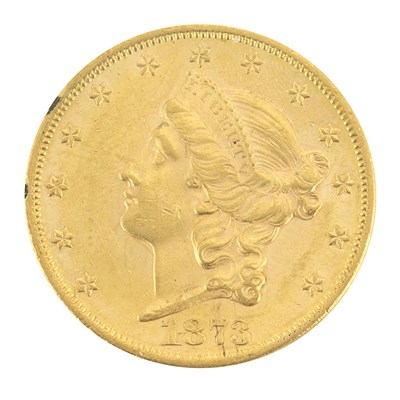 Lot 377 - United States, $20 1873 Liberty, Open 3...
