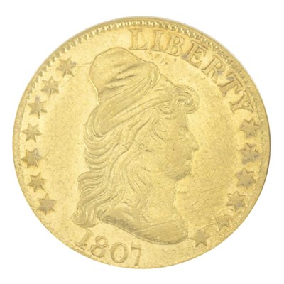 Lot 355 - United States, $5 1807 Draped Bust Facing...
