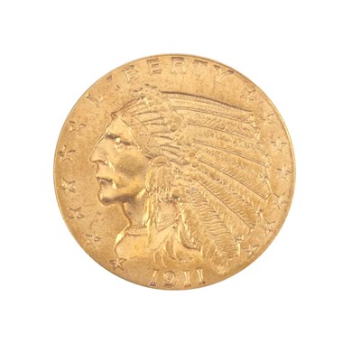 Lot 344 - United States, $2 1/2 1911 D Indian, Key Date...