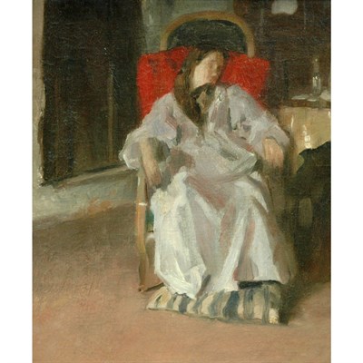 Lot 62 - Attributed to Louis Loeb Woman Seated in an...