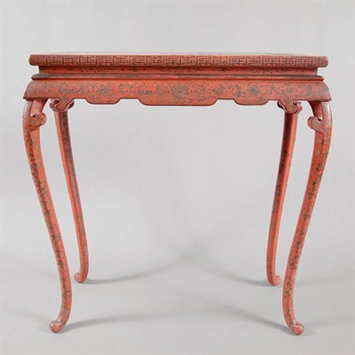 Lot 503 - Chinese Red Lacquer Table 19th Century The...