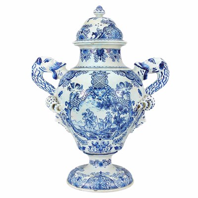 Lot 343 - Delft Tin Glazed Earthenware Covered Jar...