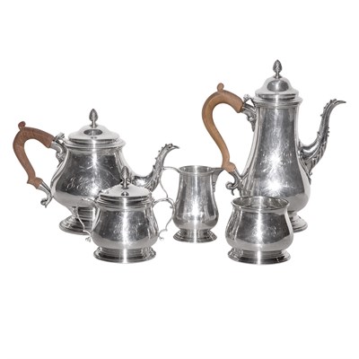 Lot 363 - Sterling Silver Five-Piece Tea and Coffee...