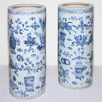 Lot 520 - Pair of Chinese Blue and White Porcelain...