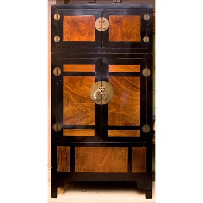 Lot 260 - Pair of Chinese Painted Hardwood Cabinets...