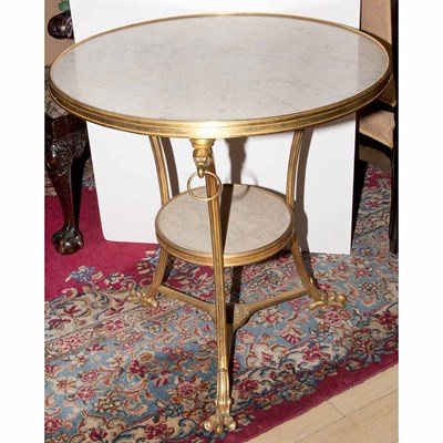 Lot 408 - Neoclassical Style Marble Top Gilt-Bronze...