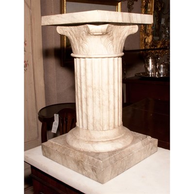 Lot 403 - Pair of Faux Marble Painted Metal Pedestals...