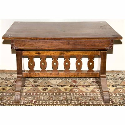 Lot 156 - Aesthetic Movement Inlaid Mahogany Trestle...