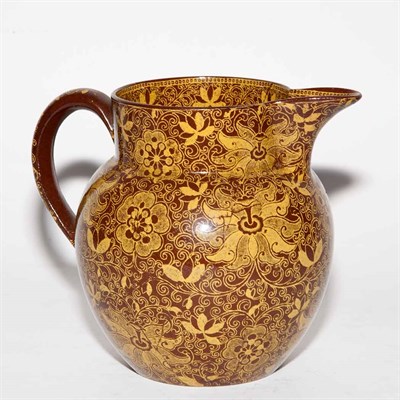 Lot 395 - English Transfer Decorated Pottery Jug 19th...