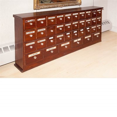 Lot 171 - Stained Wood Apothecary Chest Height 33 inches,...