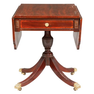 Lot 130 - Regency Style Mahogany Drop-Leaf Table Height...