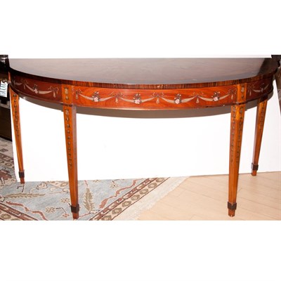 Lot 299 - George III Style Painted Satinwood Console...