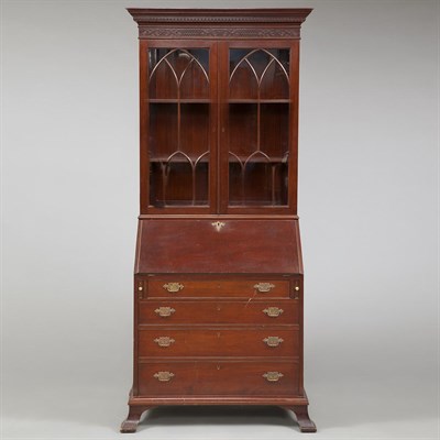 Lot 292 - George III Style Mahogany Secretary Bookcase...