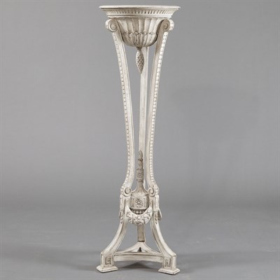 Lot 295 - Neoclassical Style White Painted Torchere...