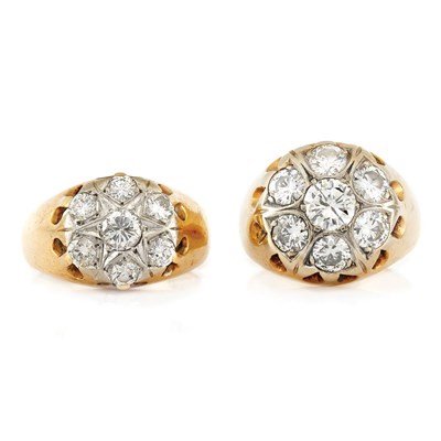 Lot 727 - Two Gentleman's Gold and Diamond Rings