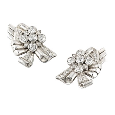 Lot 76 - Pair of Diamond Earclips